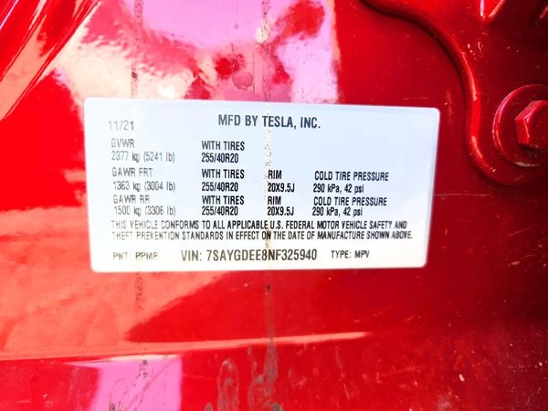 2022 TESLA MODEL Y — VINS