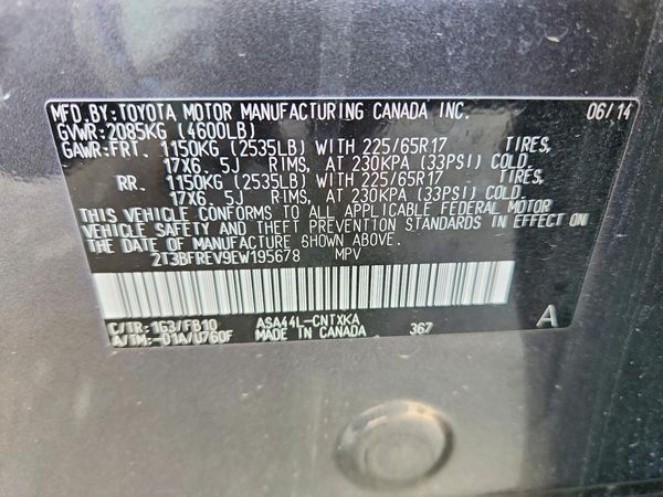 2014 TOYOTA RAV4 Standard