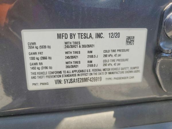 2021 TESLA MODEL S