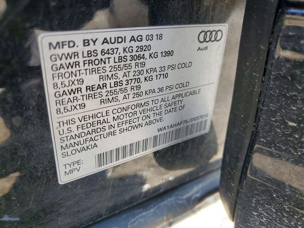 2018 AUDI Q7 quattro Premium — VINS