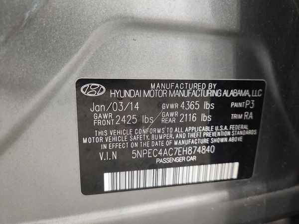 2014 HYUNDAI SONATA