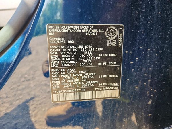 2021 VOLKSWAGEN ATLAS 4Motion SEL