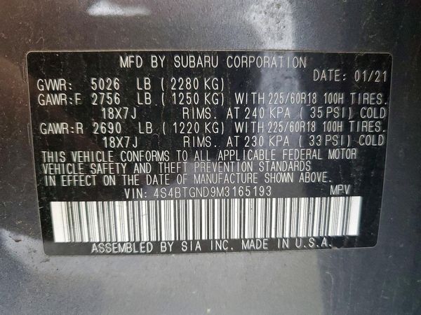 2021 SUBARU OUTBACK