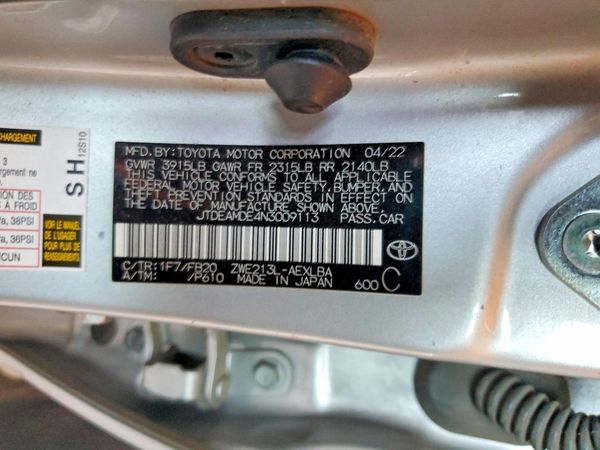 2022 TOYOTA COROLLA LE