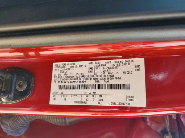 2022 FORD F150