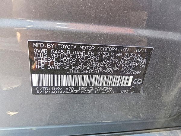 2012 LEXUS LS 460 — VINS