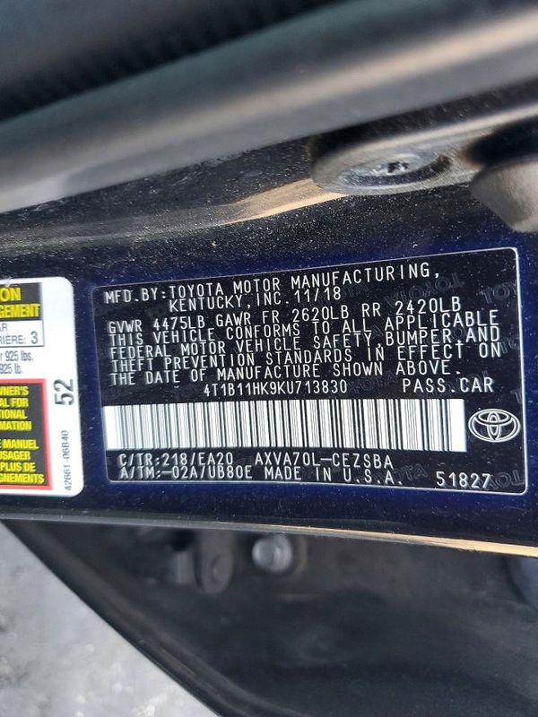 2019 TOYOTA CAMRY