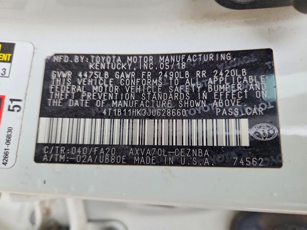 2018 TOYOTA CAMRY