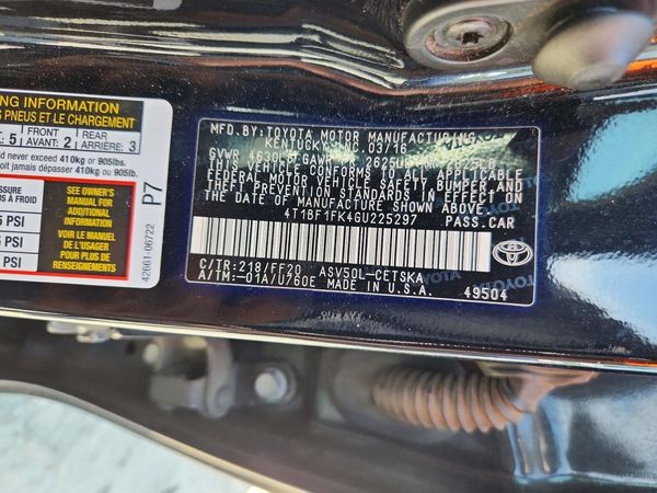 2016 TOYOTA CAMRY