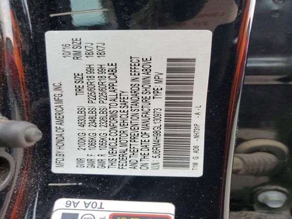 2016 HONDA CRV Touring