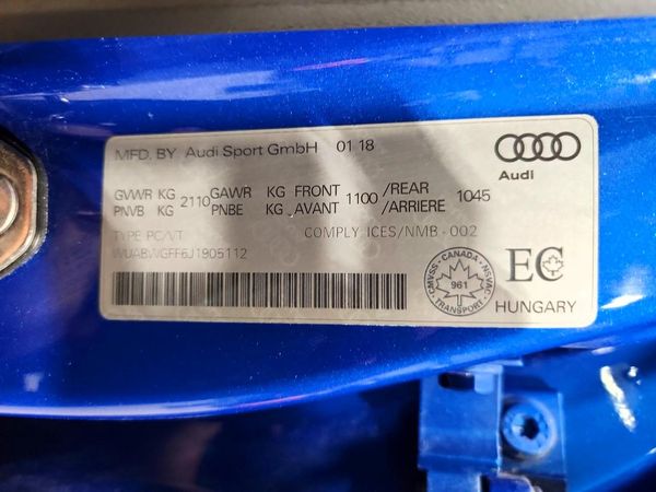 2018 AUDI RS3 quattro