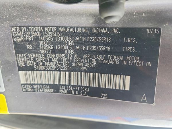 2015 TOYOTA SIENNA
