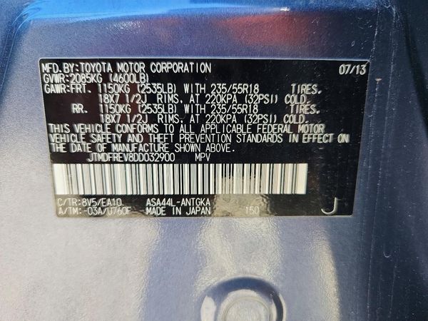 2013 TOYOTA RAV4 High — VINS