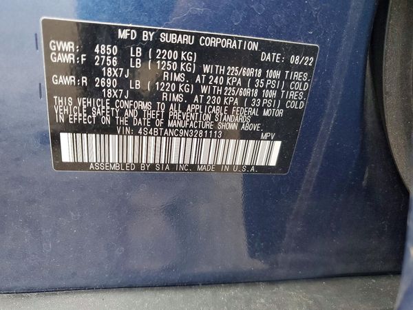 2022 SUBARU OUTBACK