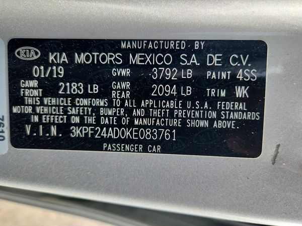 2019 KIA FORTE