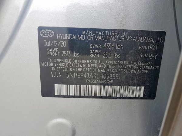 2020 HYUNDAI SONATA