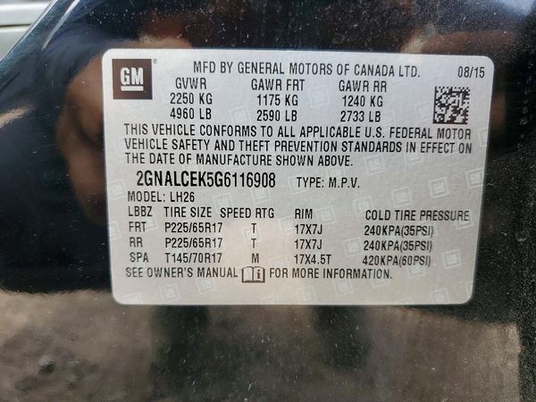 2016 CHEVROLET EQUINOX LT