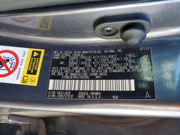 2012 TOYOTA HIGHLANDER Base/Hybrid
