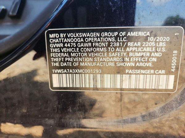 2021 VOLKSWAGEN PASSAT SE