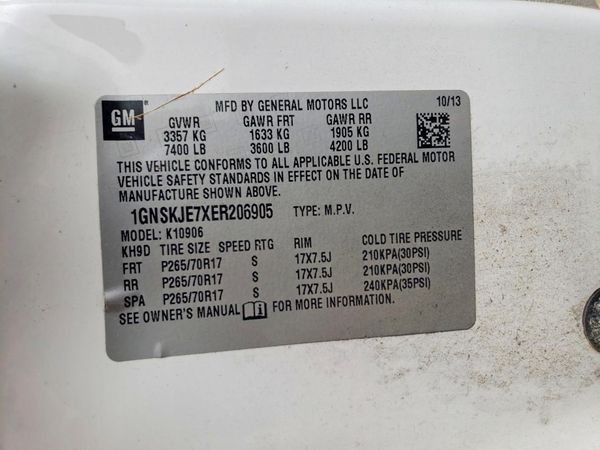 2014 CHEVROLET SUBURBAN LT — VINS
