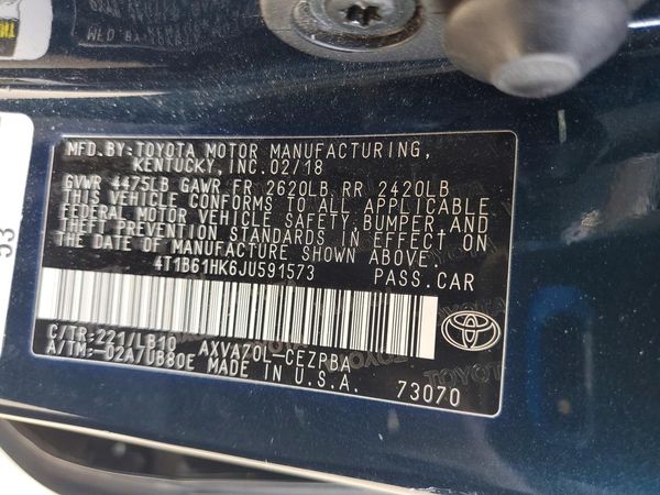 2018 TOYOTA CAMRY XSE