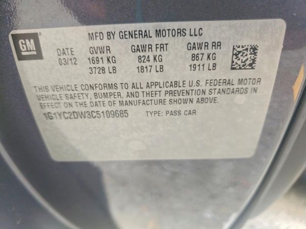 2012 CHEVROLET CORVETTE Premium 3LT