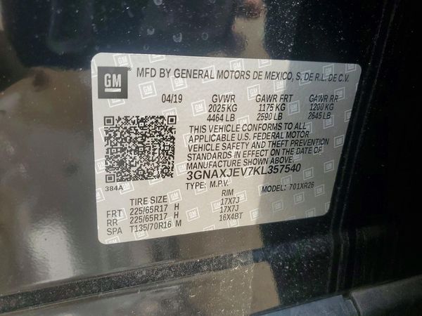 2019 CHEVROLET EQUINOX LT (2FL)