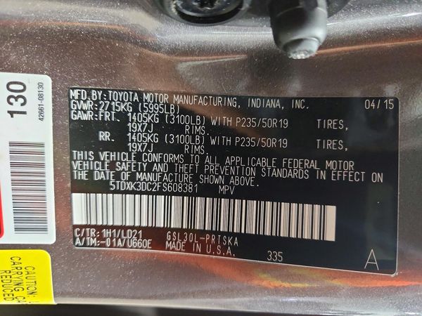 2015 TOYOTA SIENNA