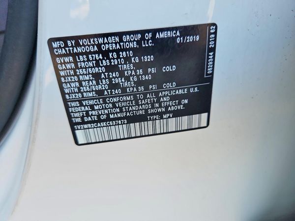 2019 VOLKSWAGEN ATLAS