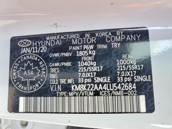 2020 HYUNDAI KONA SEL