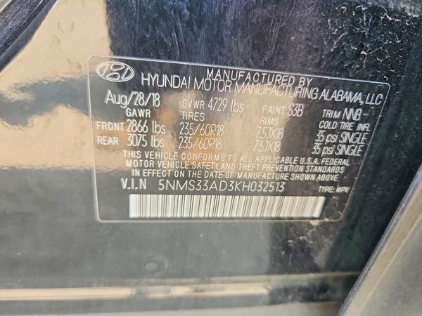 2019 HYUNDAI SANTA FE SEL, SEL Plus