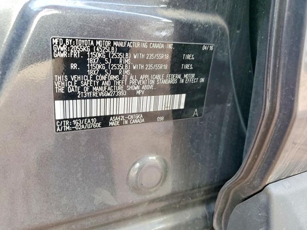 2016 TOYOTA RAV4 Limited (G Grade)