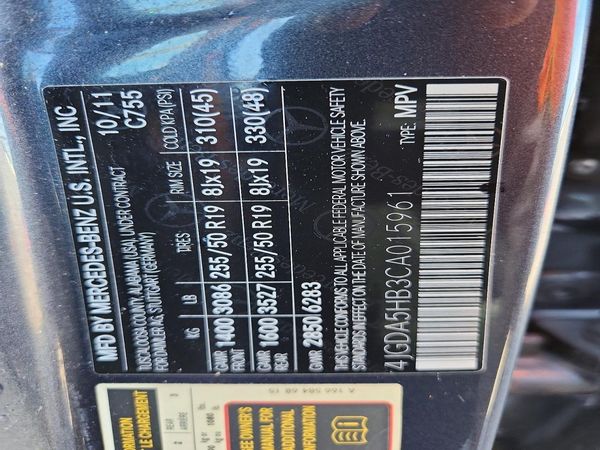 2012 MERCEDES-BENZ ML ML350 4-MATIC