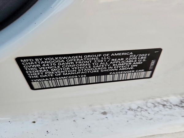 2021 VOLKSWAGEN PASSAT