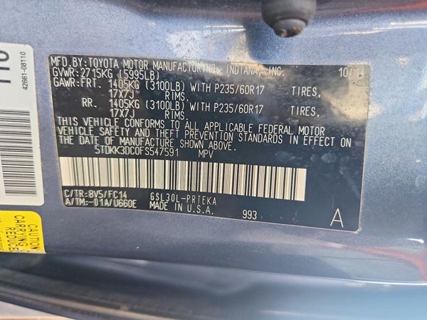 2015 TOYOTA SIENNA