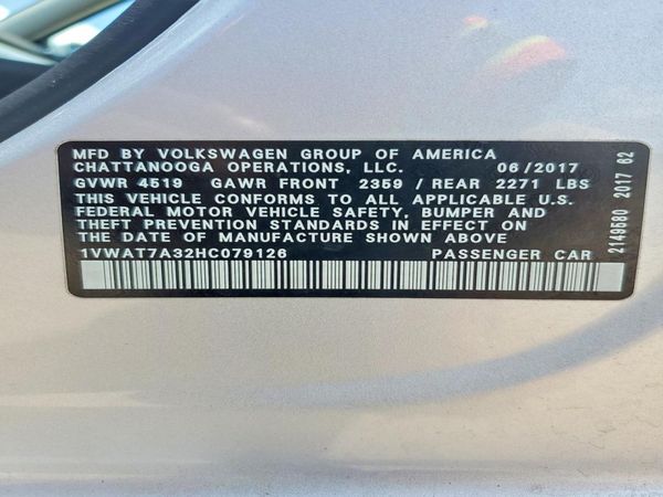2017 VOLKSWAGEN PASSAT