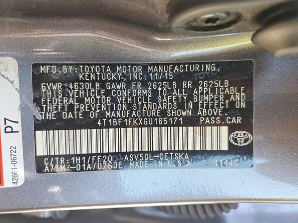 2016 TOYOTA CAMRY