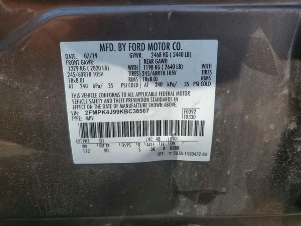 2019 FORD EDGE SEL