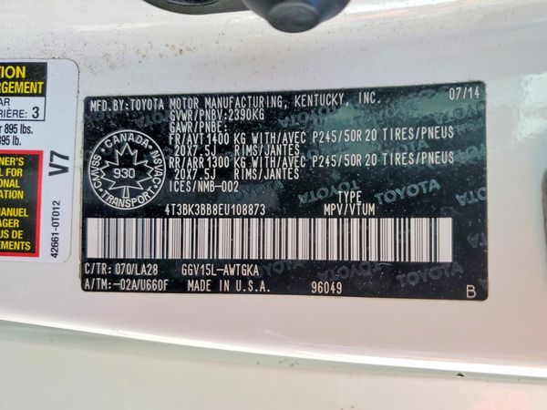 2014 TOYOTA VENZA XLE