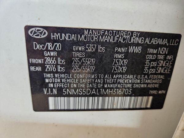 2021 HYUNDAI SANTA FE Calligraphy