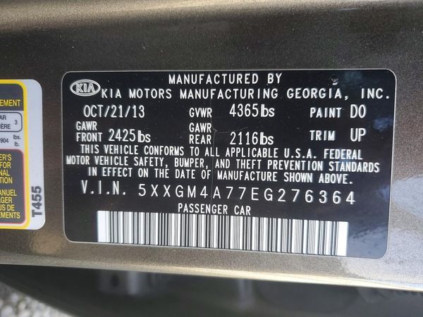 2014 KIA OPTIMA 2.4 LX STD/Conv