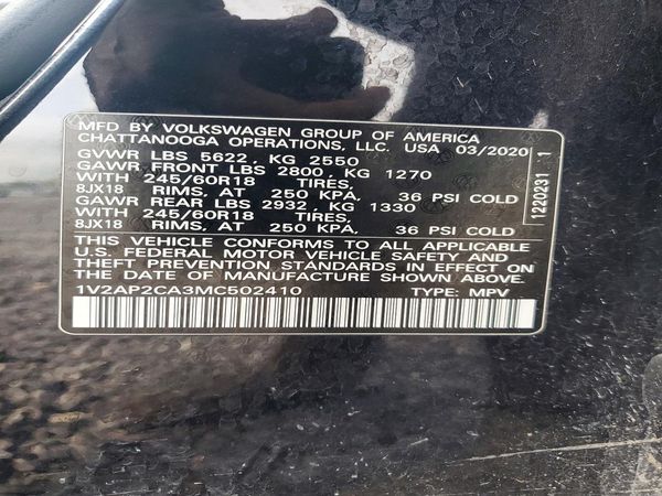 2021 VOLKSWAGEN ATLAS