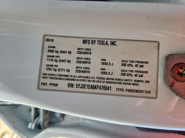 2019 TESLA MODEL 3