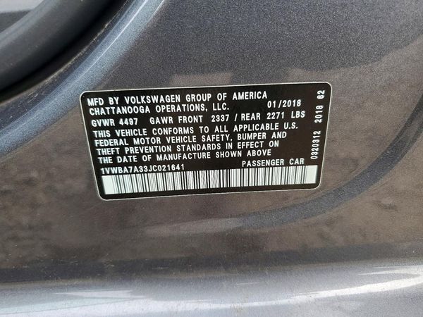 2018 VOLKSWAGEN PASSAT SE, SE w/ Technology