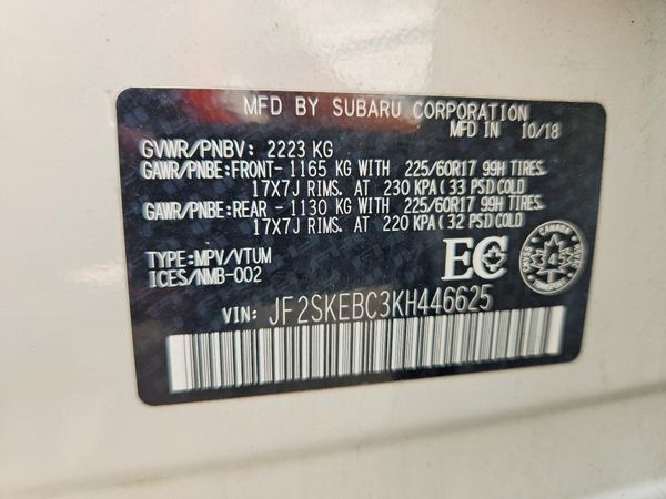 2019 SUBARU FORESTER Base P