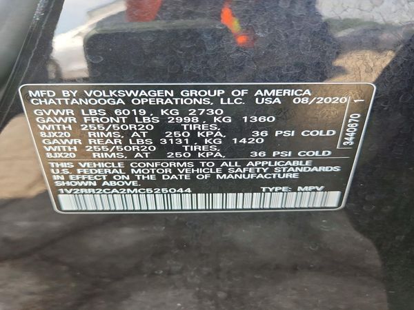 2021 VOLKSWAGEN ATLAS