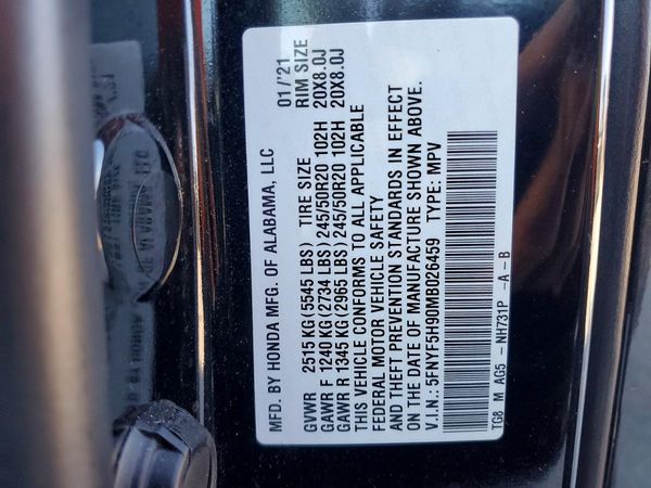 2021 HONDA PILOT