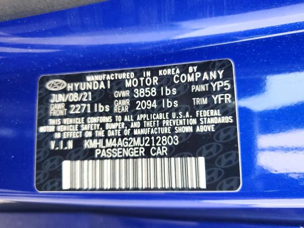 2021 HYUNDAI ELANTRA Blue