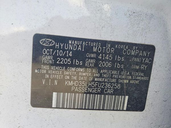 2015 HYUNDAI ELANTRA GLS(Middle grade)