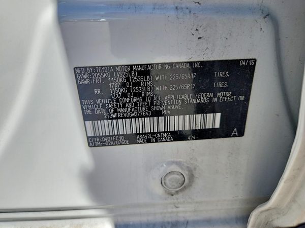 2016 TOYOTA RAV4 XLE (M Grade)